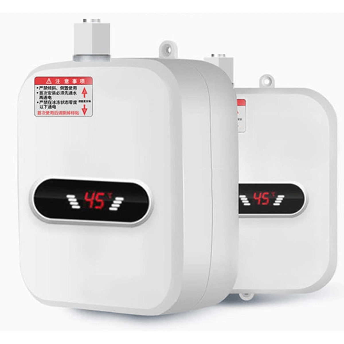 Calentador de agua resistente premium con pantalla digital que muestra la temperatura, diseño moderno y eficiente.
