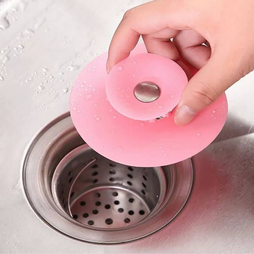 Pack 10 En 1 Accesorios De Hogar - tapón de drenaje de silicona rosa para cocina.