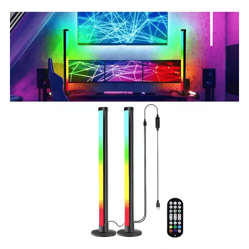 Luces LED RGB activadas por sonido con control remoto, perfectas para ambientación y experiencias visuales. Ideal para música y contenido.