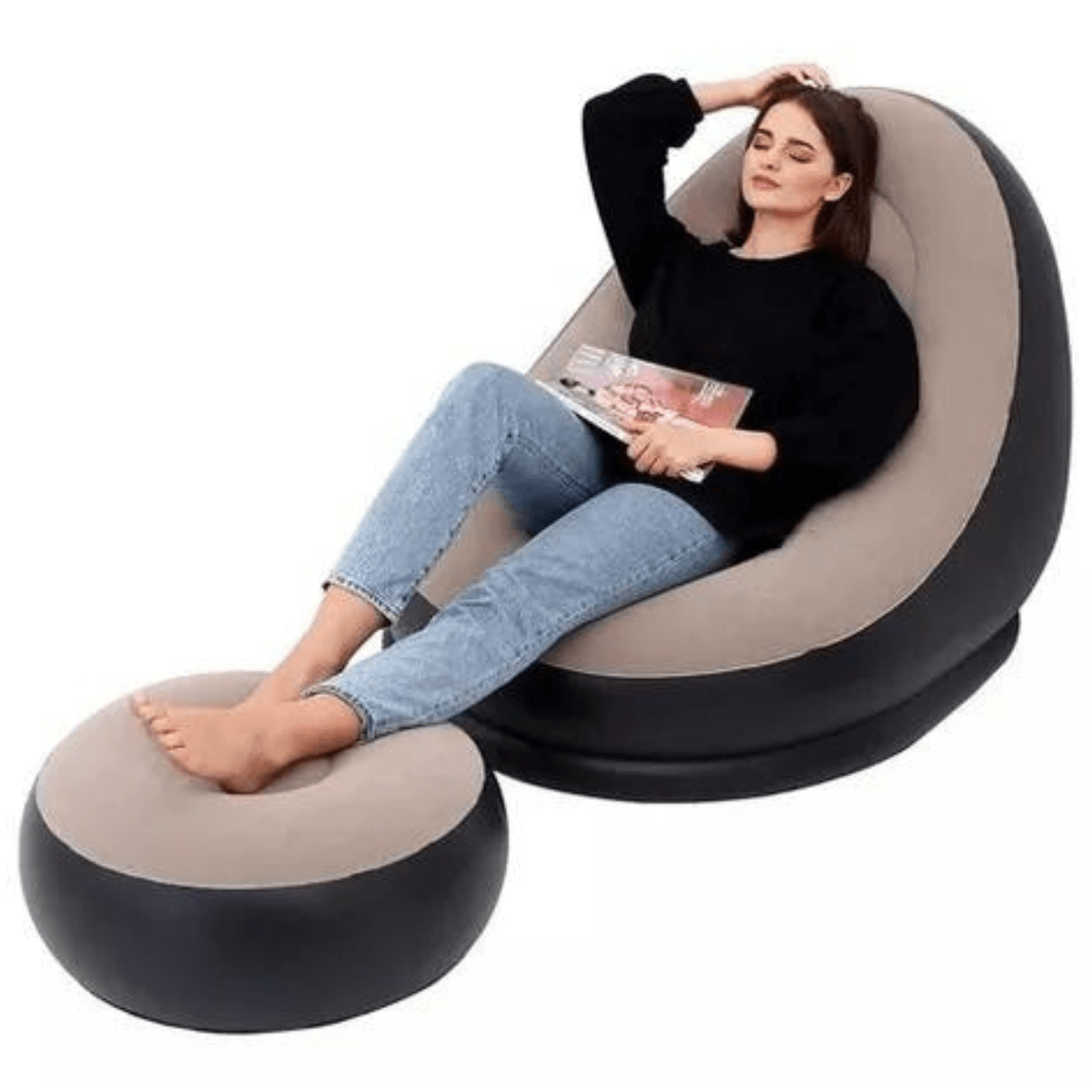 Tumbona Inflable Moderna Multiuso Cómoda y Versátil-1