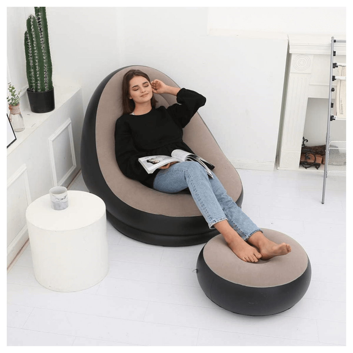 Tumbona Inflable Moderna Multiuso Cómoda y Versátil-2