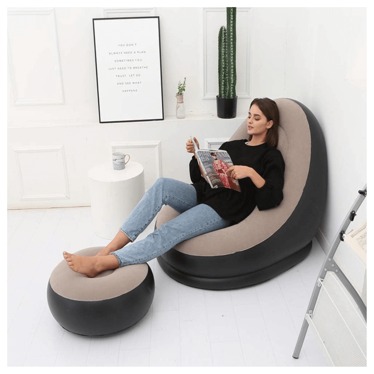 Tumbona Inflable Moderna Multiuso Cómoda y Versátil-3