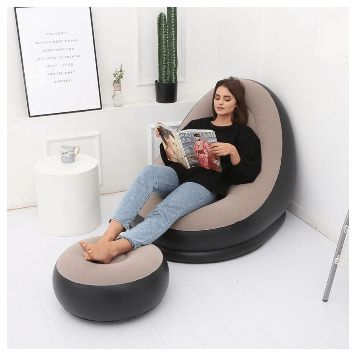 Tumbona Inflable Moderna Multiuso Cómoda y Versátil-4