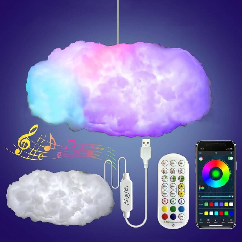 LAMPARA NUBE GAMER CON CONTROL REMOTO