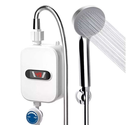Calentador de agua resistente premium con grifo y ducha, diseño eficiente y moderno para agua caliente instantánea.