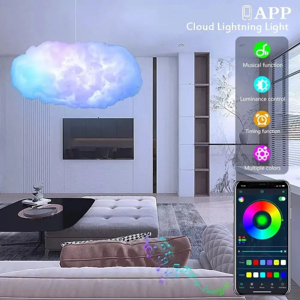 LAMPARA NUBE GAMER CON CONTROL REMOTO 4
