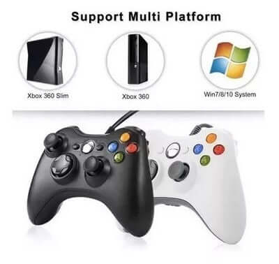 Joystick Mando Control Xbox 360 Pc Cable - Compatible with Xbox 360 Slim, Xbox 360, Windows 7/8/10 systems.