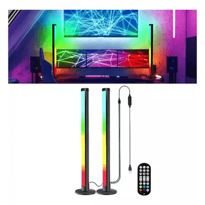Luces LED RGB activadas por sonido con control remoto, perfectas para ambientación y experiencias visuales. Ideal para música y contenido.