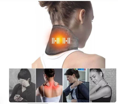 ThermoRelax Pro El Cuello Térmico en uso para aliviar dolor cervical, estrés y tensión con terapia de calor.